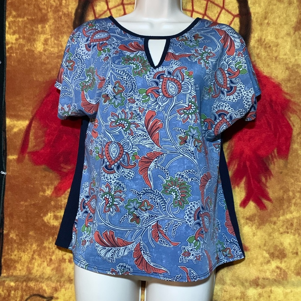 FOREVER JADE-women’s blue/red/green design short sleeve tee-shirt